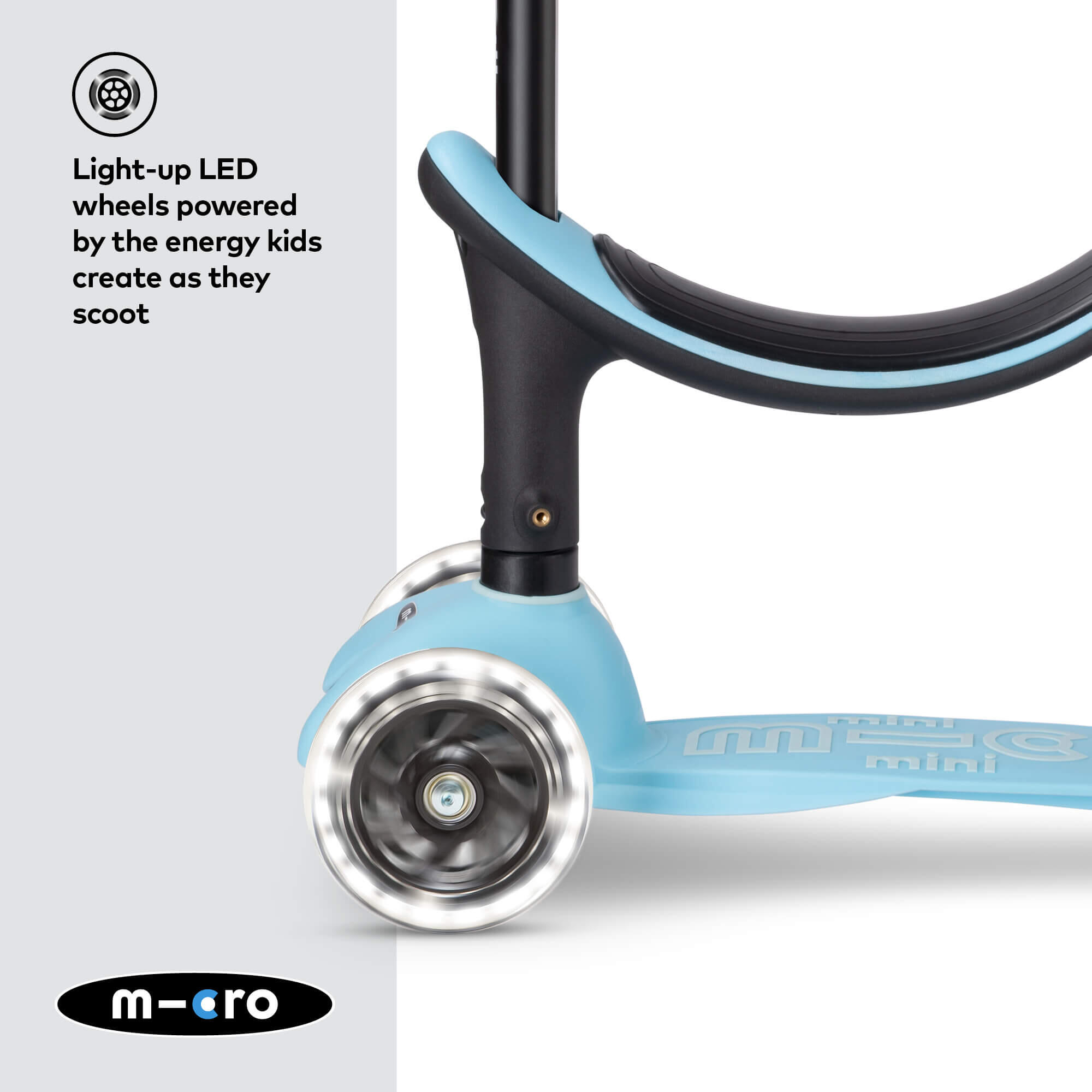 Patinete Infantil Mini Micro 4en1 Deluxe LED Azul 4/7