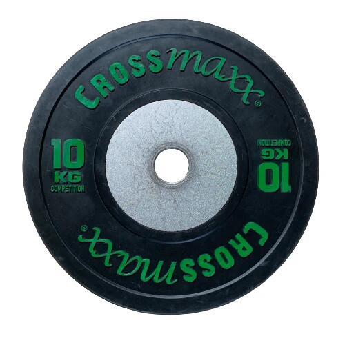 Crossmaxx Competition Bumper Plate - Disco de pesas - Negro - 50 mm - 10 kg