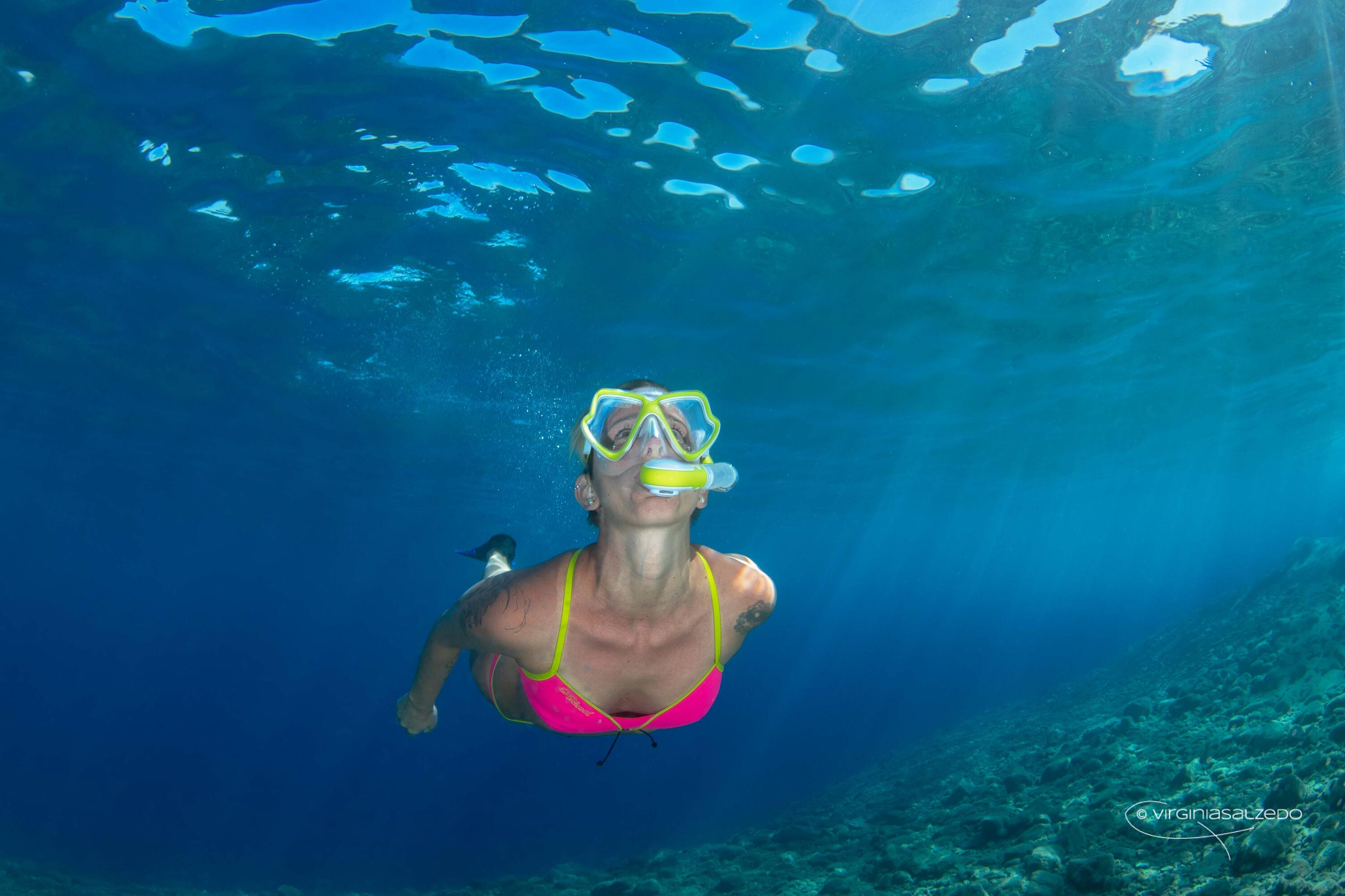 MARES Wahoo Neon Combo X-Vision masker en Bay snorkel volwassenen geel 5/5
