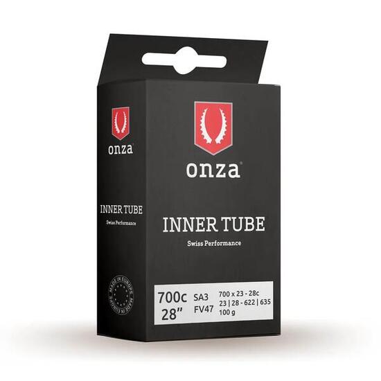 Onza Tires Tube SA3, 700x23C-28C, 0.9mm, Presta FV47mm, black, 700C