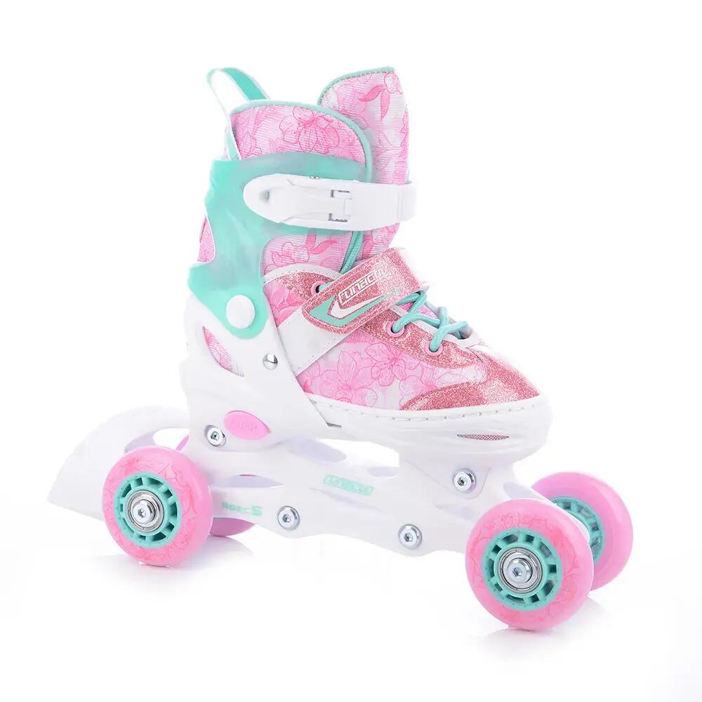 Patins réglables 4en1 - Patinage - Enfant - Rose/Blanc/Lime 6/7