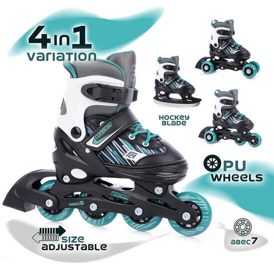 Patins - Patinage - Enfants - 4en1 réglables TRILO - noir