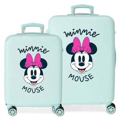 Set di valigie Disney Minnie teen Abs con capacità di 119L turchese