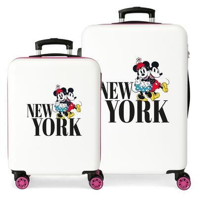 Set di valigie Disney Mickey & minnie trip to Abs con capacità di 104L bianco