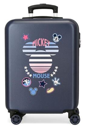 Valise cabine Disney Mickey denim Abs avec une capacité de 35L bleu marine