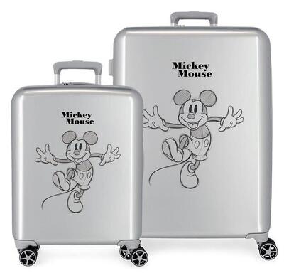 Set di valigie Disney Joyful Abs con capacità di 119L argento