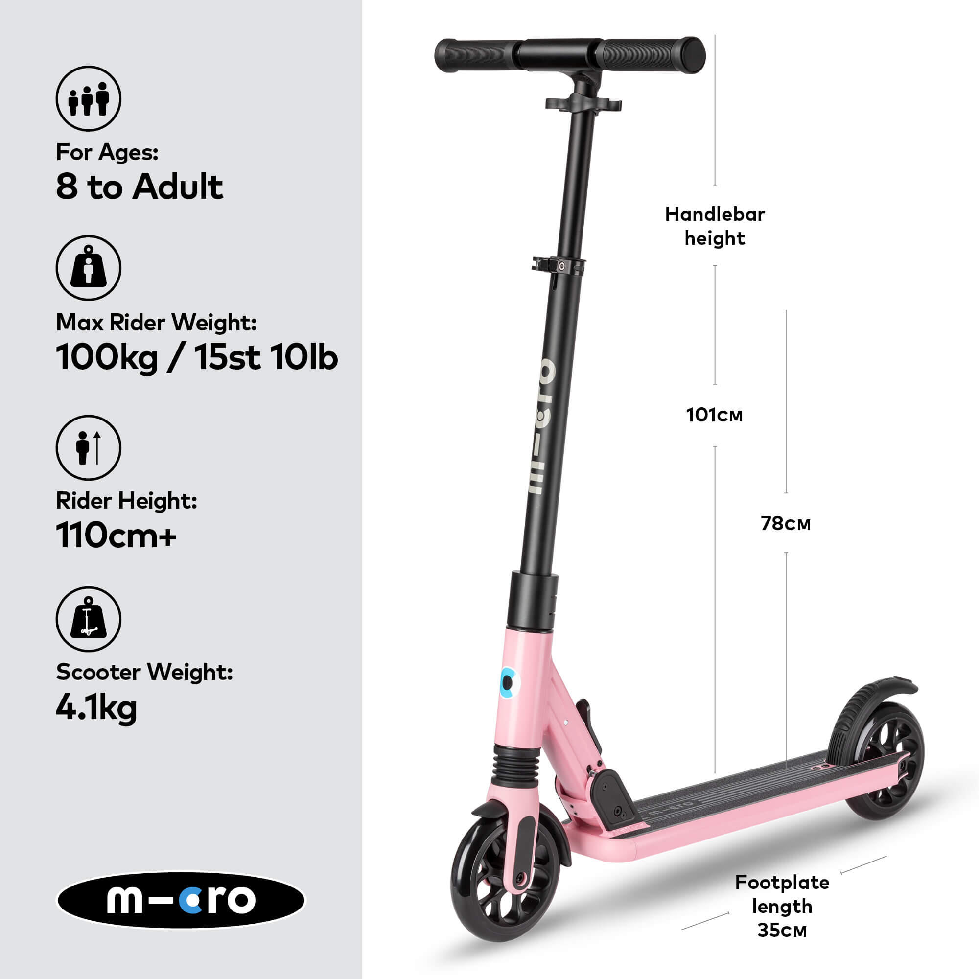 Patinete 2 Ruedas Micro Sprite Suspension Rosa 2/7