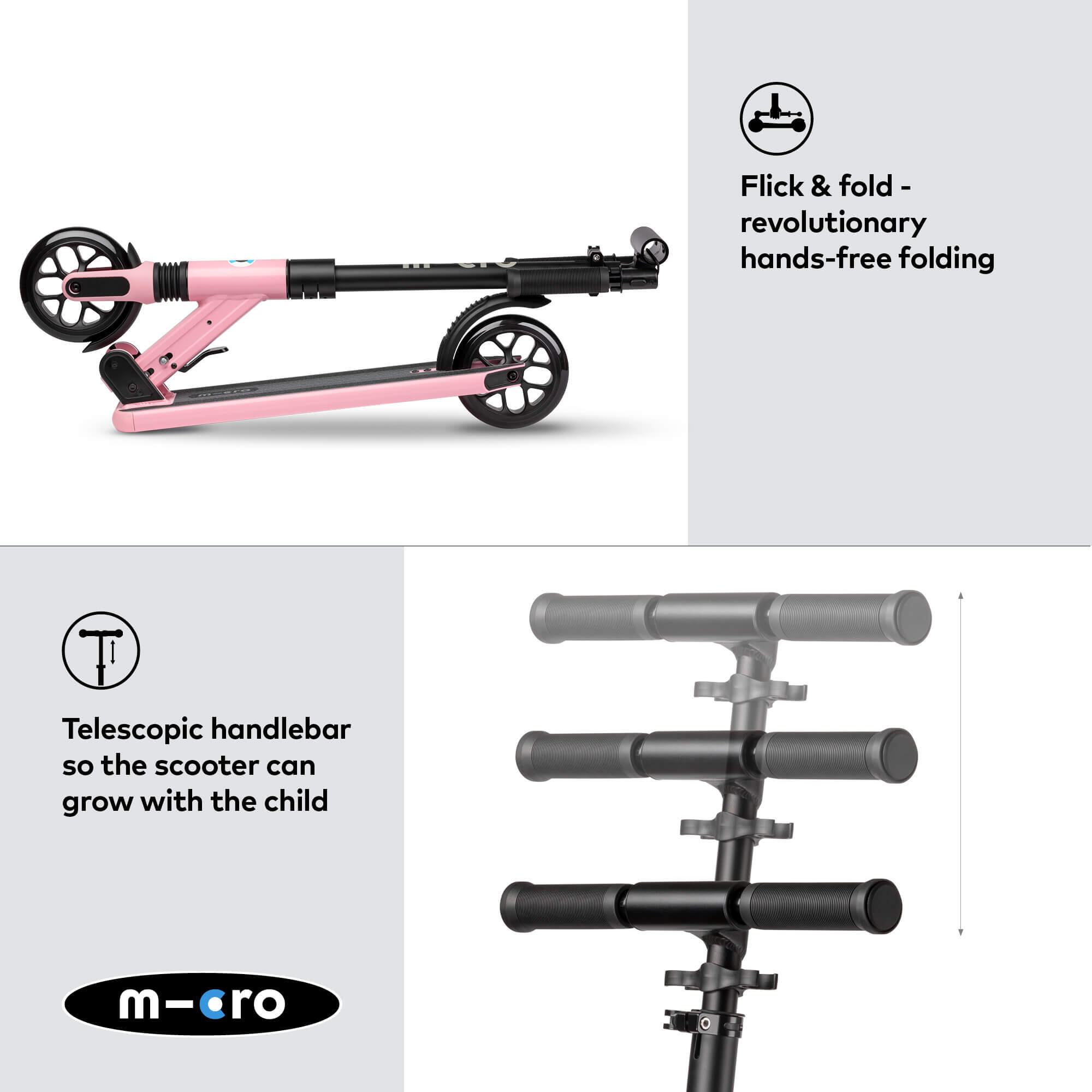 Patinete 2 Ruedas Micro Sprite Suspension Rosa 4/7