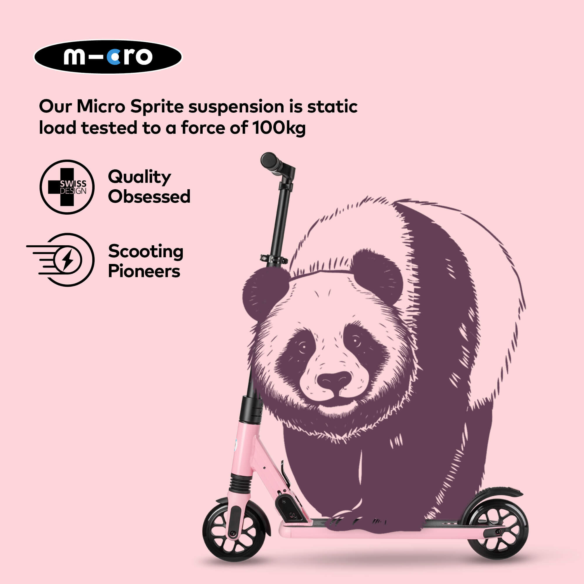 Patinete 2 Ruedas Micro Sprite Suspension Rosa 6/7