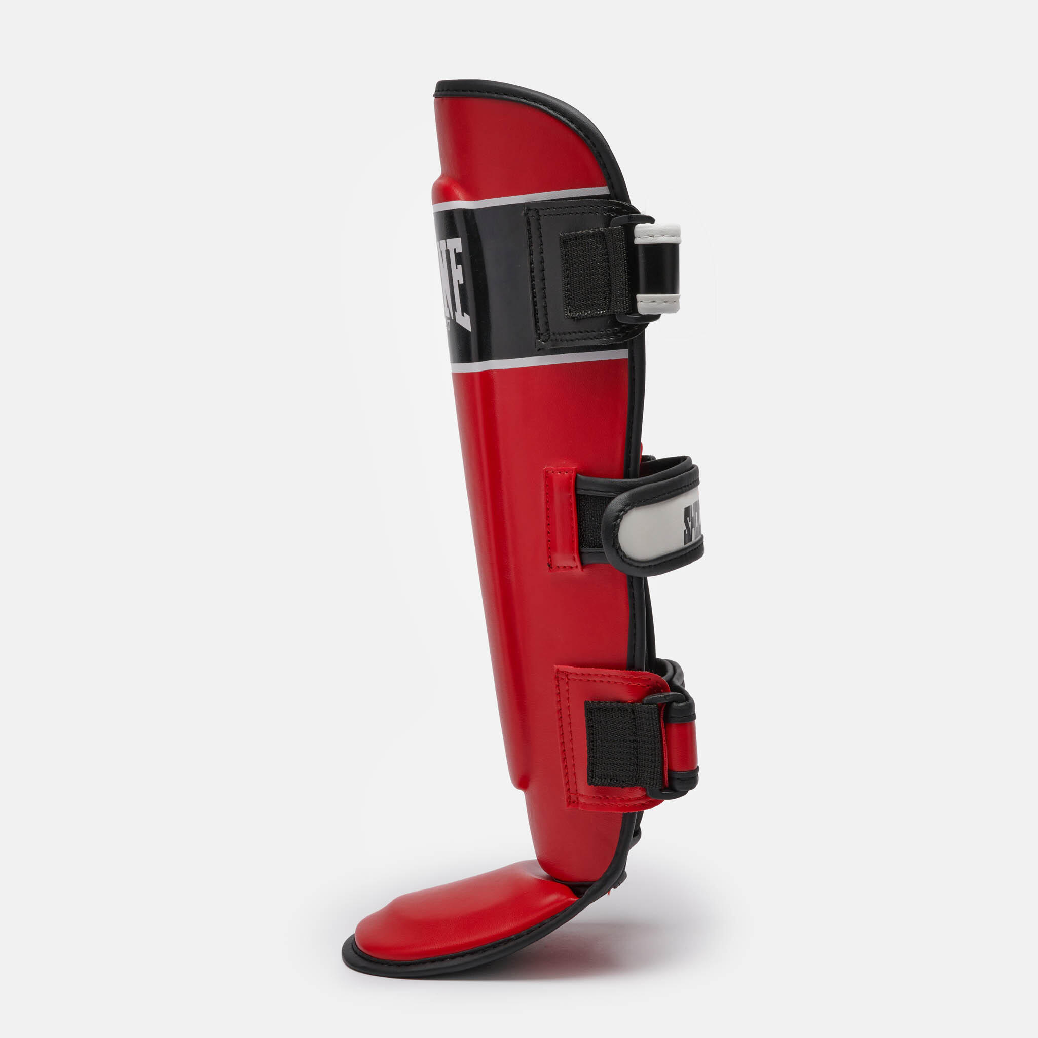 Leone1947 Espinilleras SHOCK PRO rojo S acolchadas piel sintética 3/4