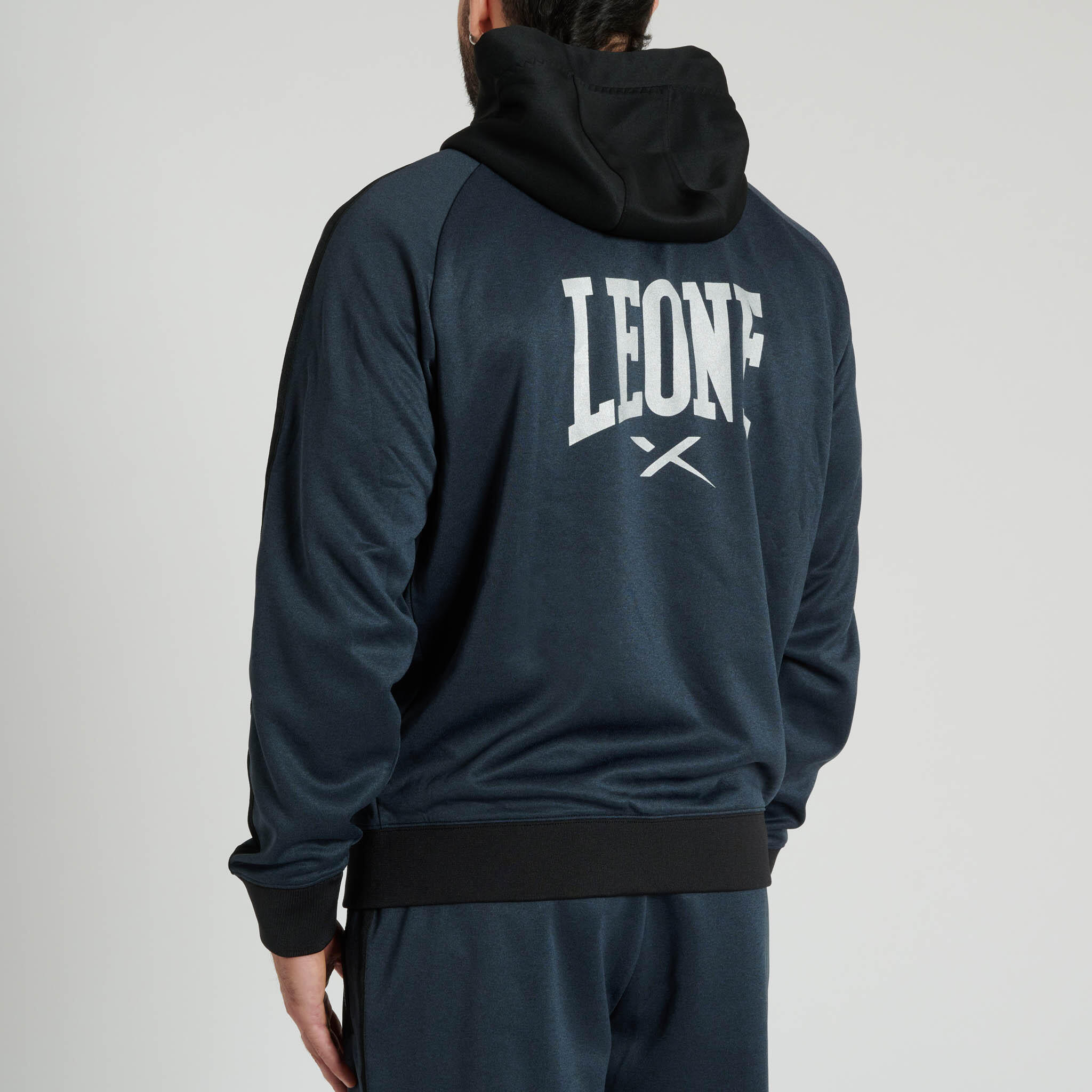 LEONE 1947 Sudadera con capucha MELANGE azul acero XL 2/4