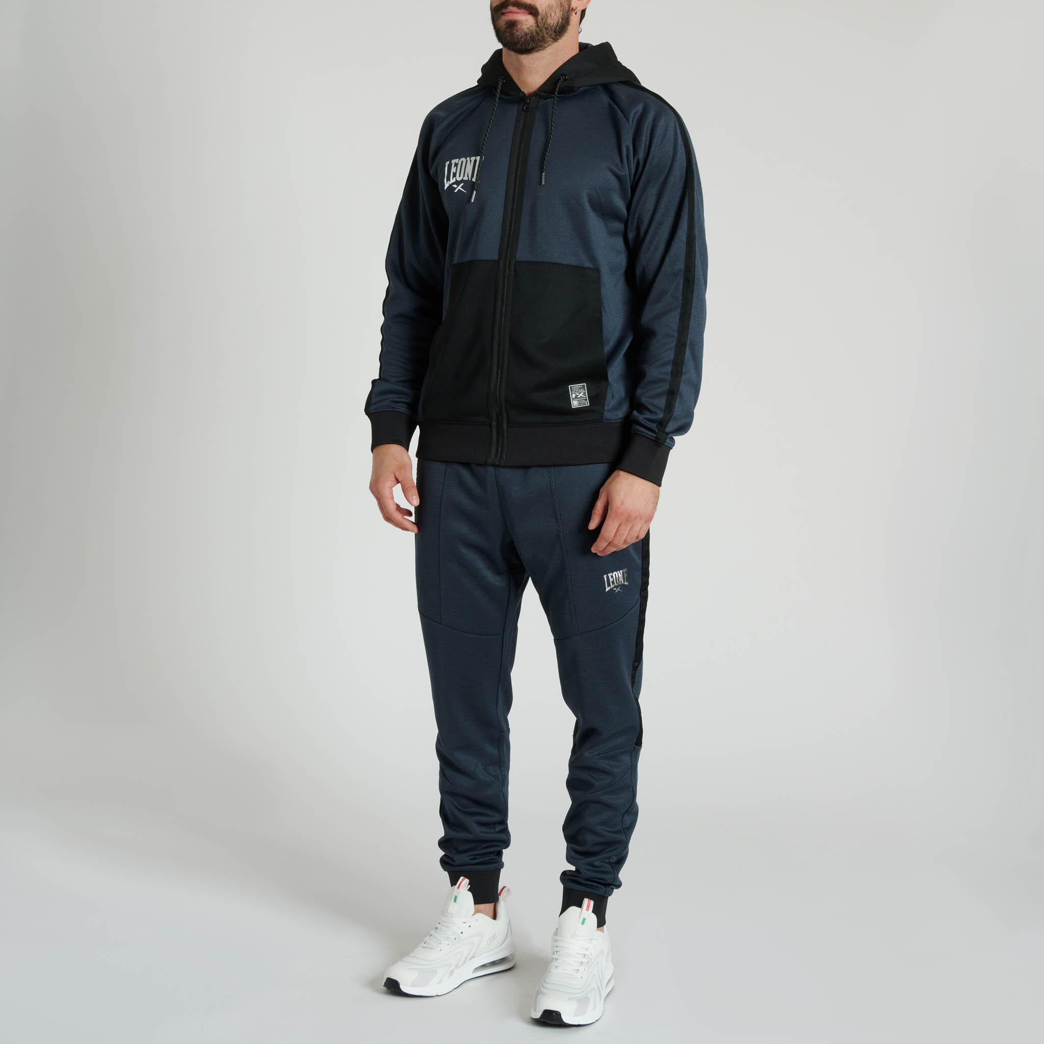 LEONE 1947 Sudadera con capucha MELANGE azul acero XL 4/4