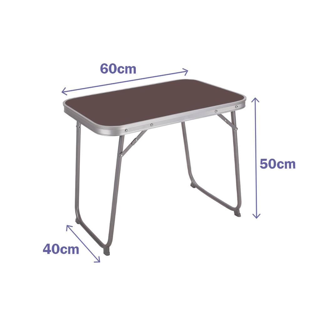 Mesa Plegable Acero 60x40x50 cm Marrón para Exteriores 2/2