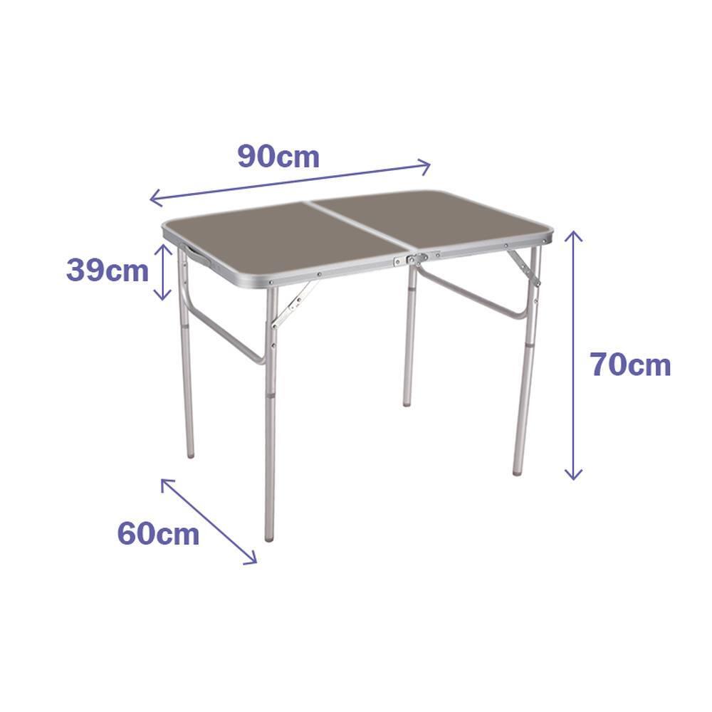 Mesa Plegable Aluminio Marrón 90x60 cm para Exteriores 2/2