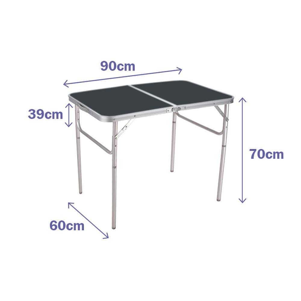 Mesa Plegable Aluminio 90x60 cm Gris para Camping 2/2