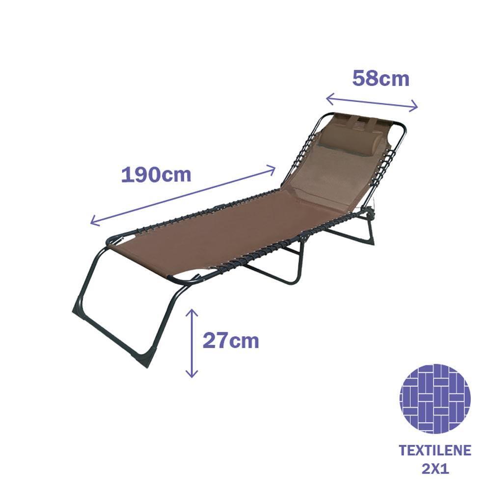 Tumbona Plegable Marbueno de Acero y Textileno 2/3