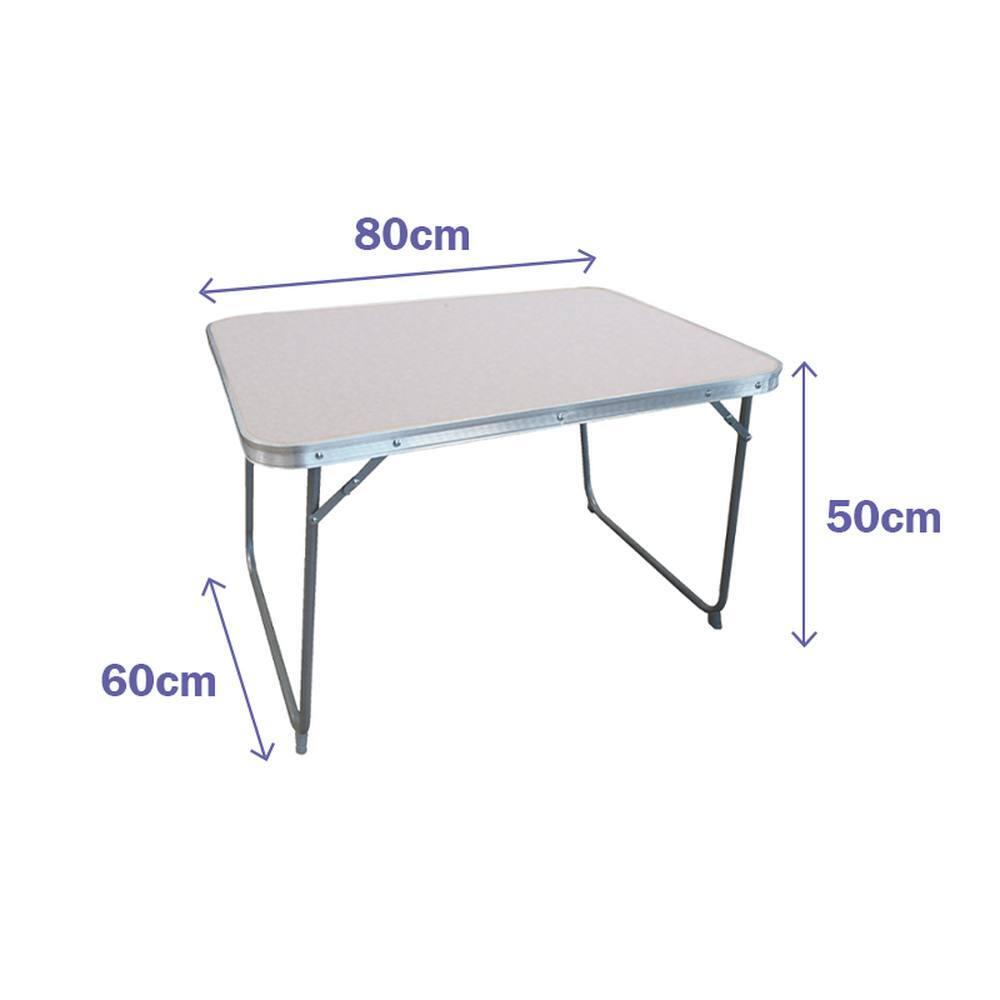 Mesa Plegable Blanca 80x60x70 cm Acero Camping y Playa 2/2
