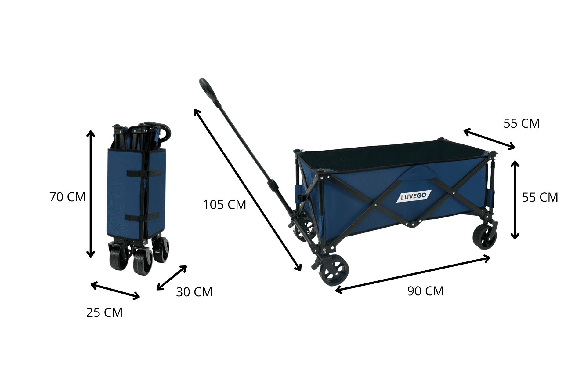 Chariot pliable Pour matériel de camping 120 kg Bleu foncé 5/7