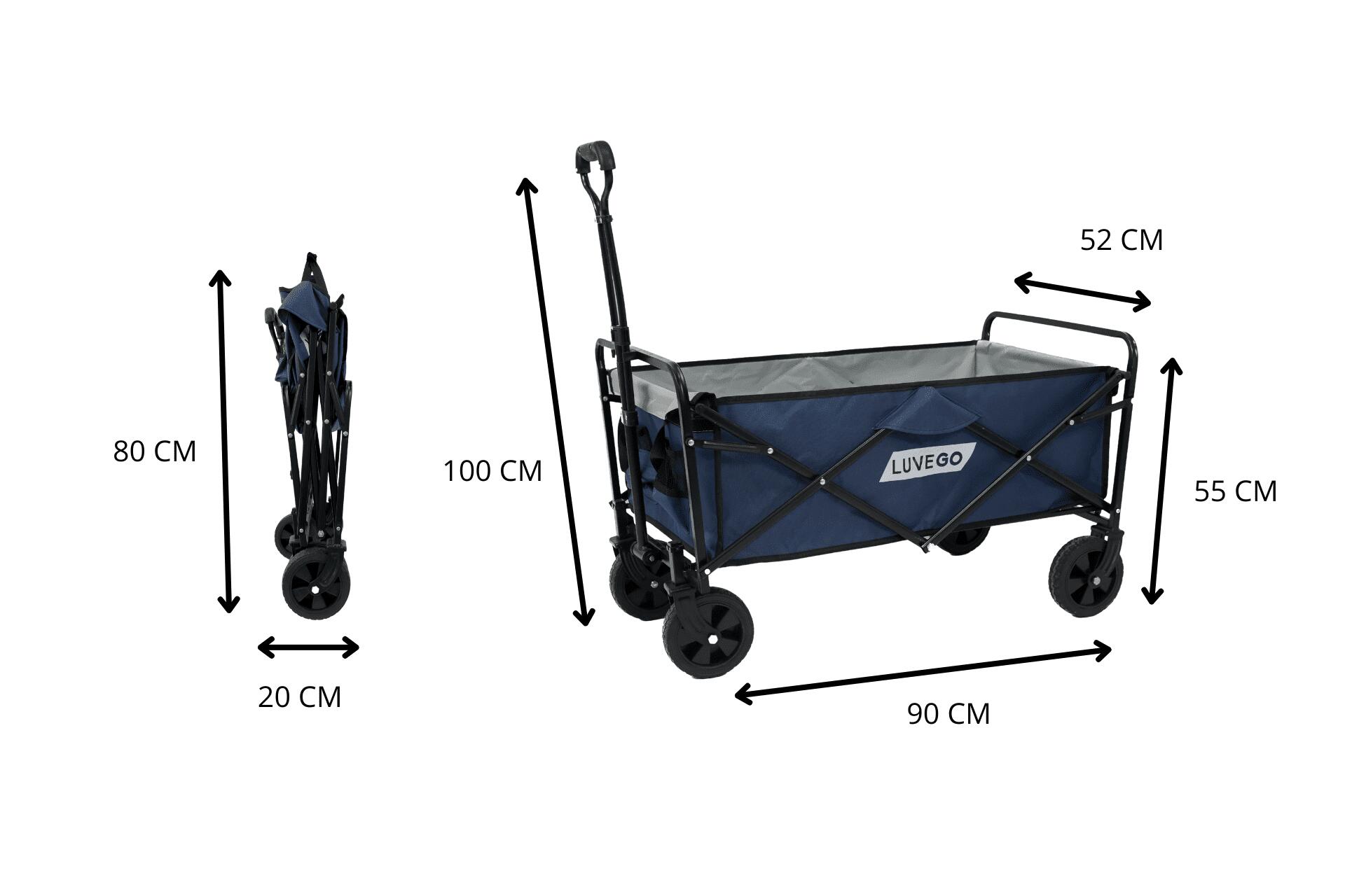 Carrello pieghevole con capacà di 220 libbre, ruote per tutti i