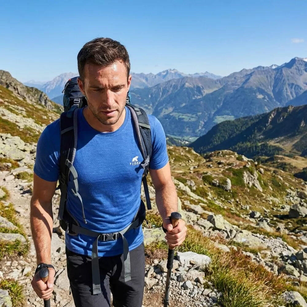T-shirt de trekking en mérinos Homme 3/4