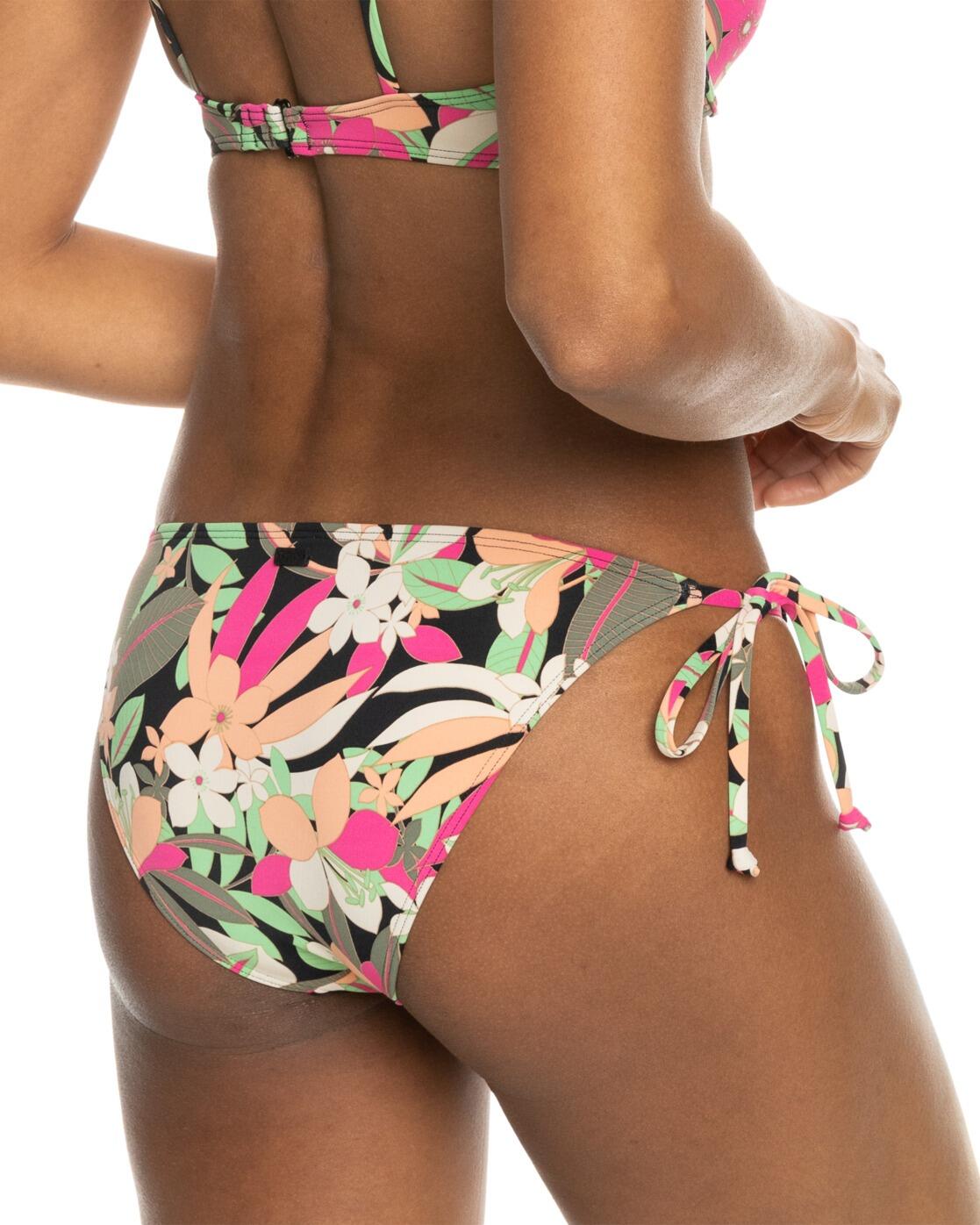 Bas de bikini à nouer sur les côtés PRINTED BEACH CLASSICS Noir Femme 3/4