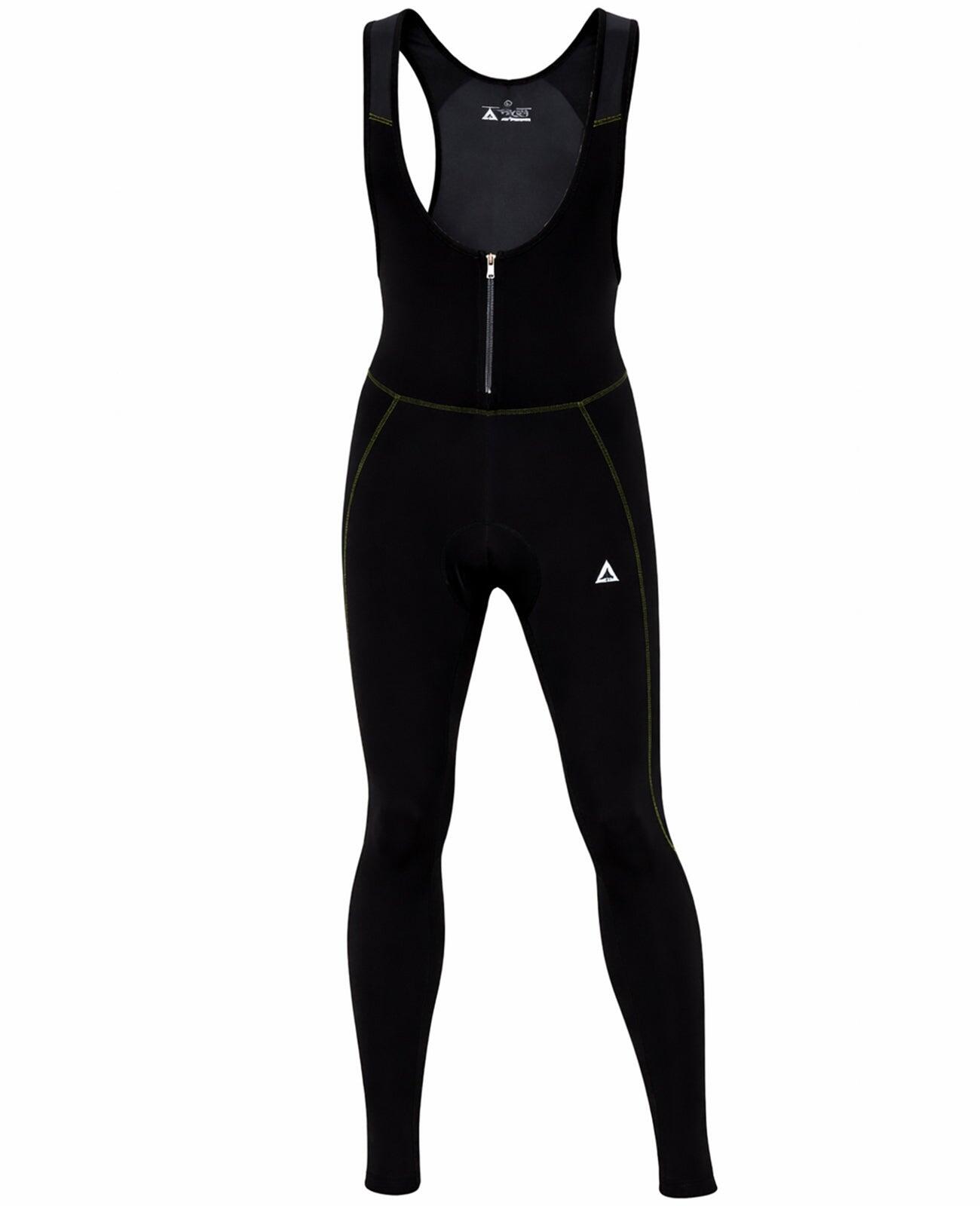 Herren Winter Fahrradhose Lang mit Trägern Comfort Line - Fleece Thermalradhose 1/4