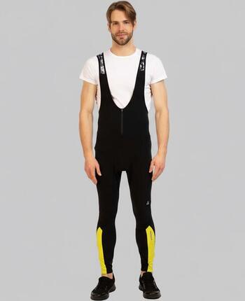 Herren Winter Fahrradhose Lang mit Trägern Pro Team - Fleece Thermalradhose