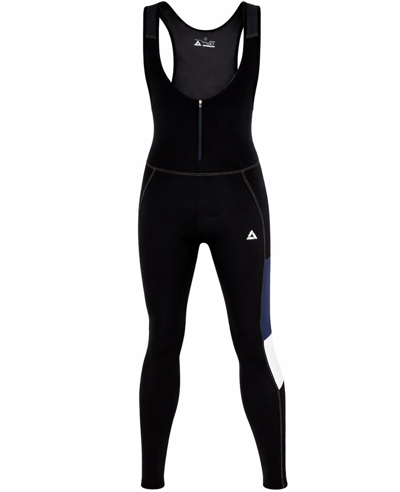 Herren Winter Fahrradhose Lang mit Trägern Pro Line - Fleece Thermalradhose 1/4