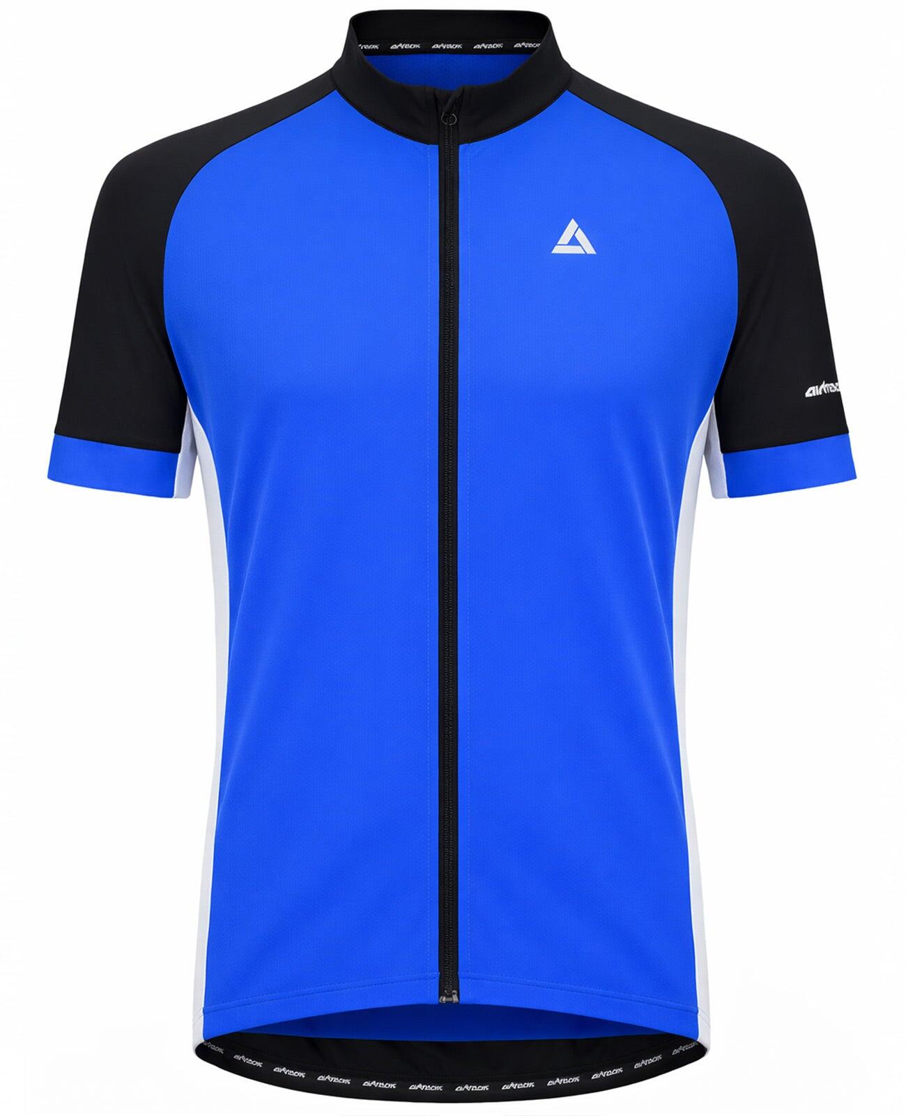 Herren Fahrradtrikot Kurzarm Radtrikot Pro Team Line Blau Schwarz 1/4