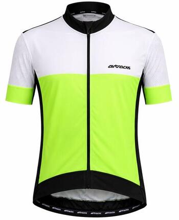 Herren Fahrradtrikot Kurzarm Radtrikot Pro Team Line III Neon Weiss