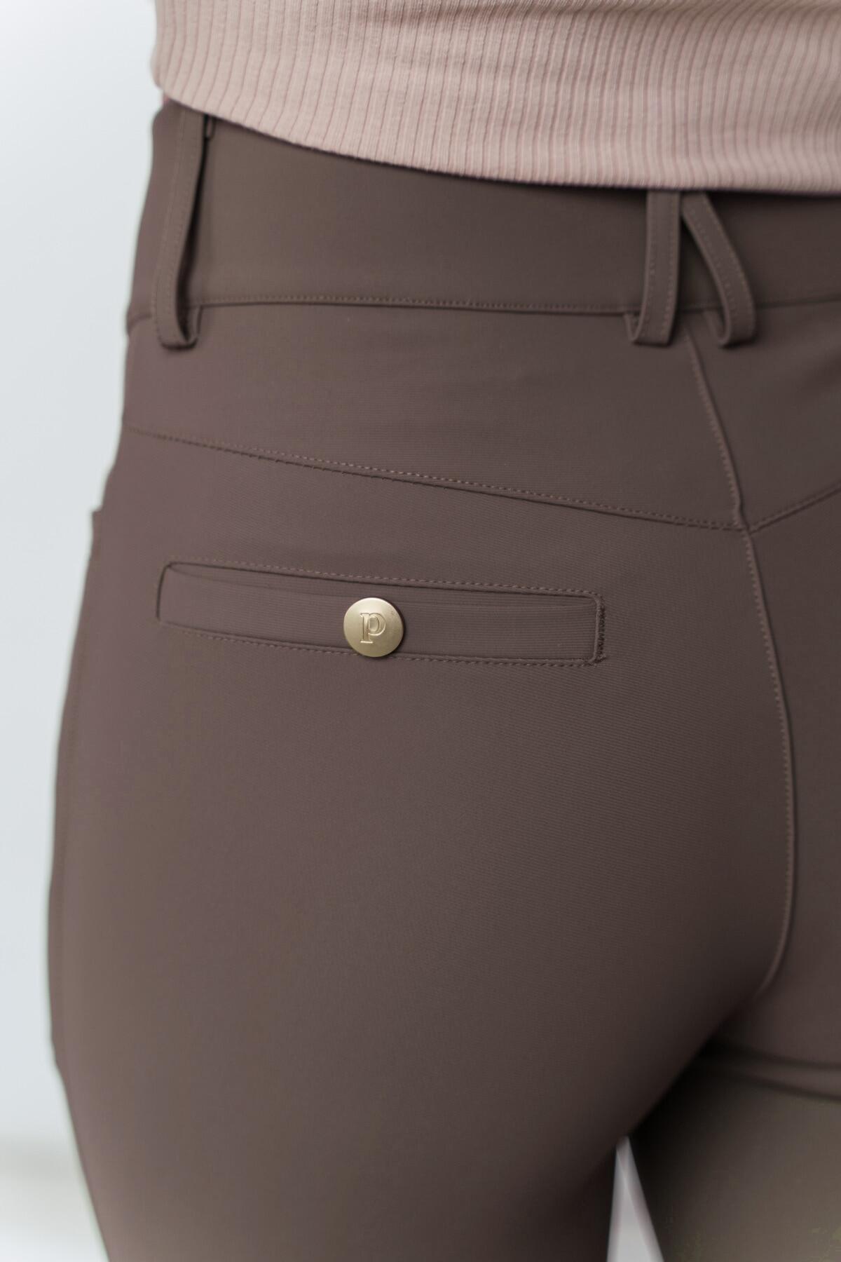 Pantaloni Nellie Bling, color talpa intenso 2/7