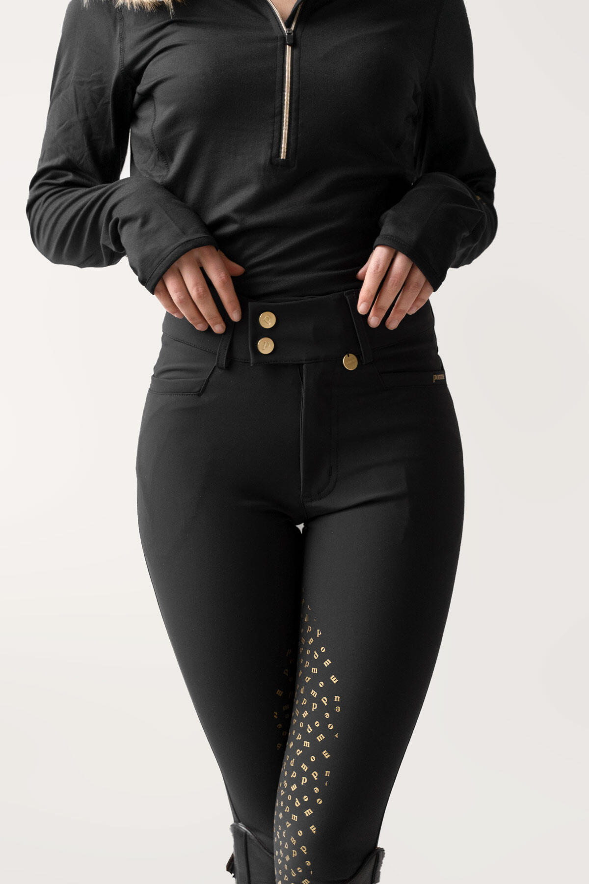 Pantalones Nellie Bling Gold, Negro 4/7
