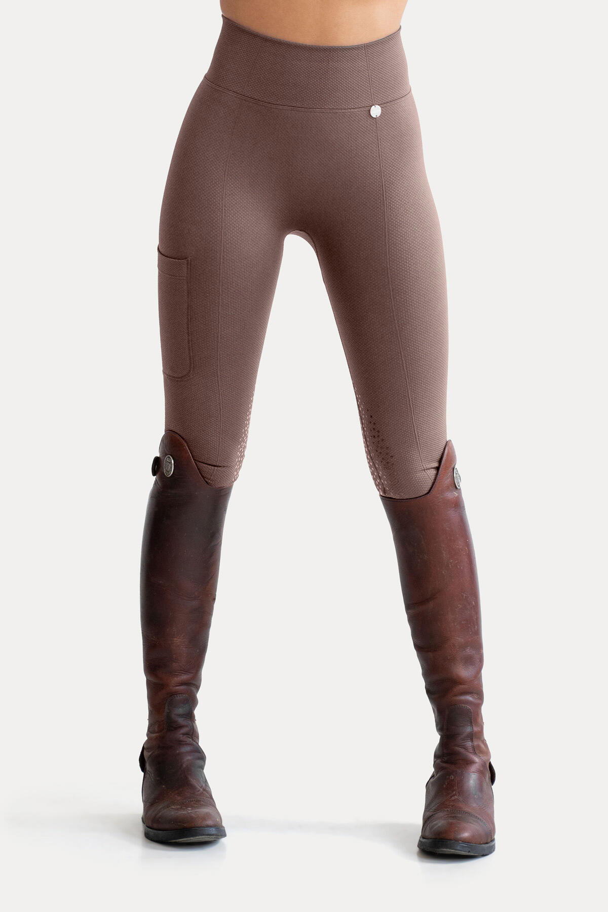 Leggings da equitazione Ines, color talpa intenso 4/7