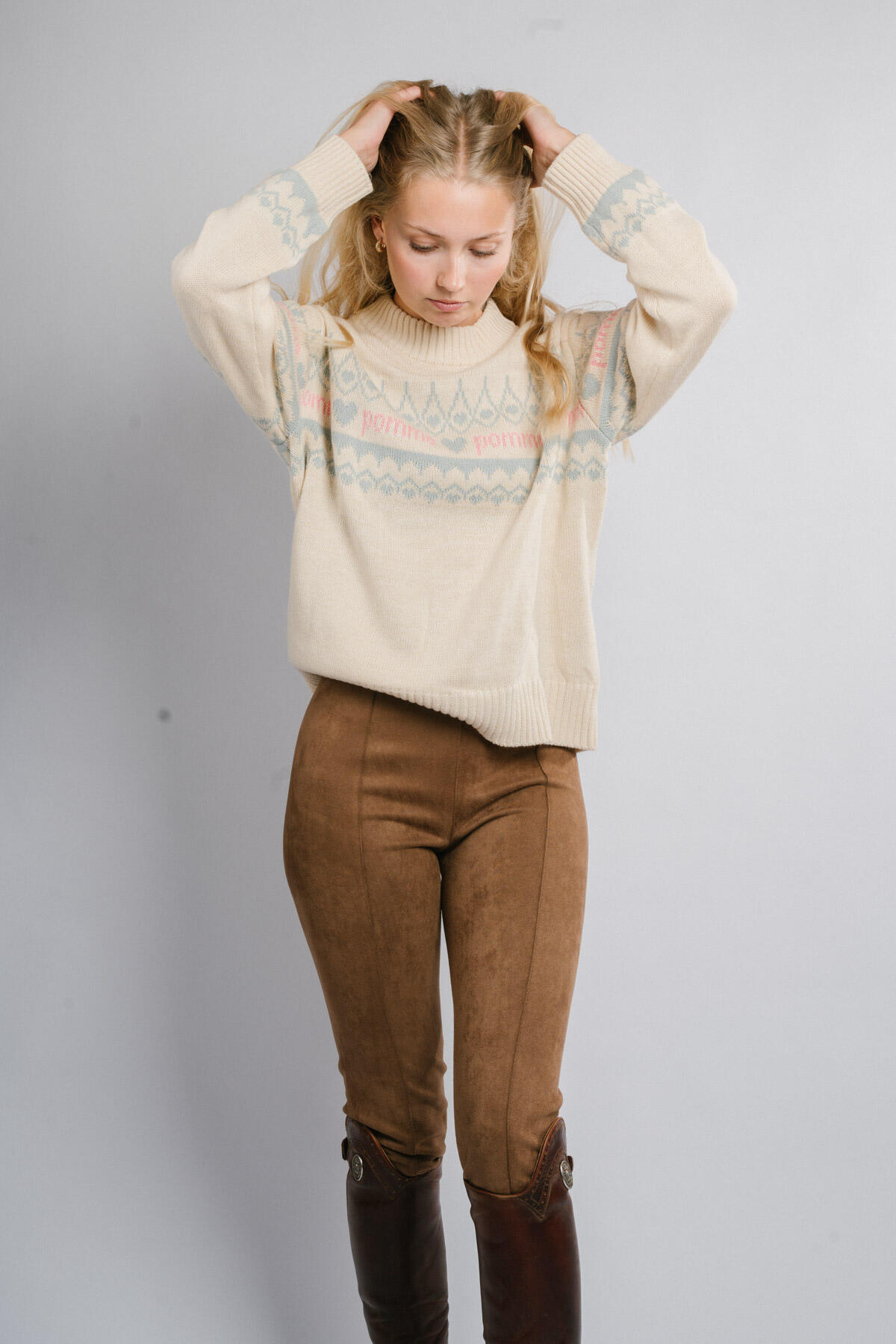 Maglione in maglia Kiara, crema 5/7