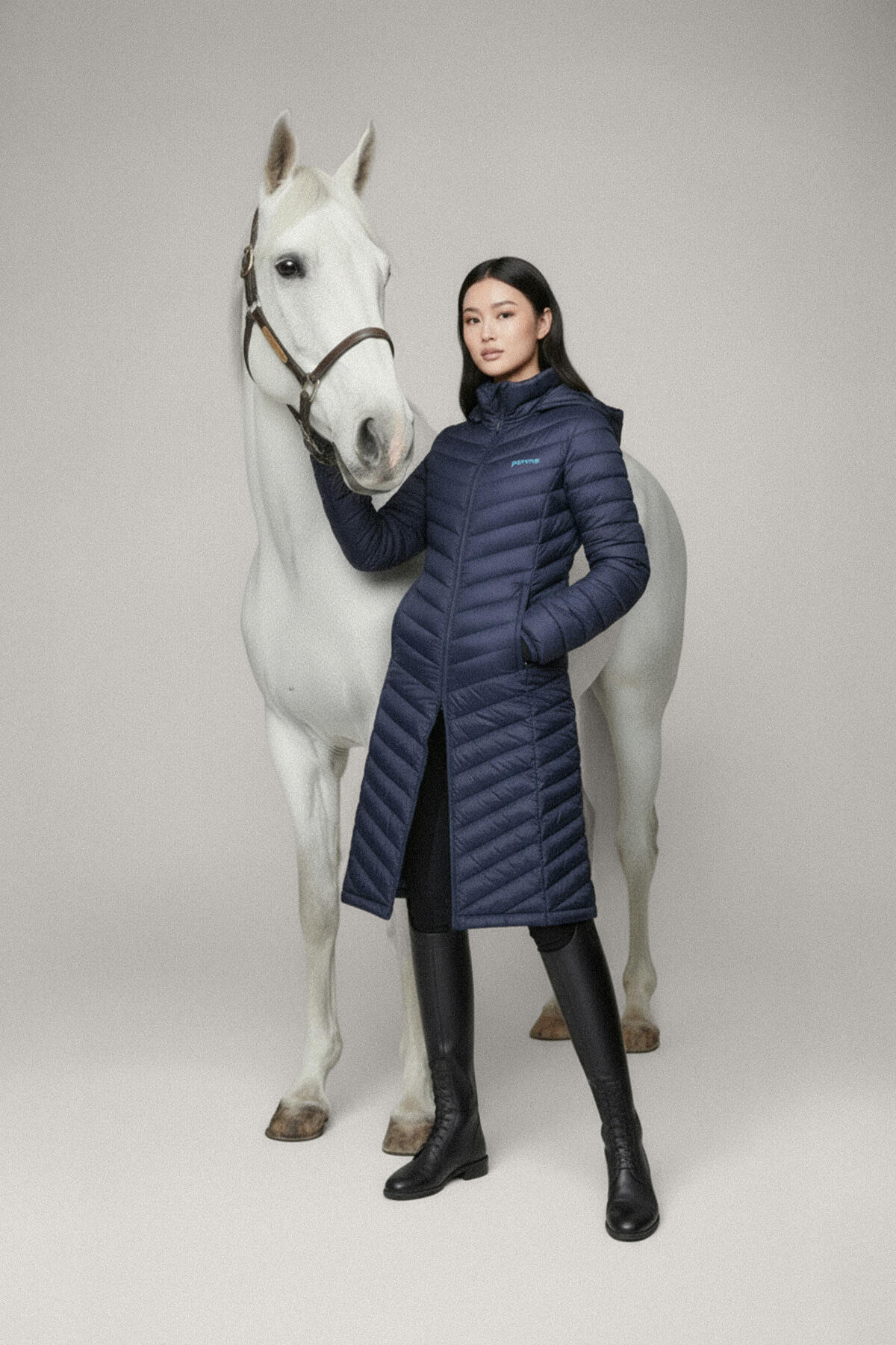 Chaqueta ligera larga Ingrid, azul marino 3/7