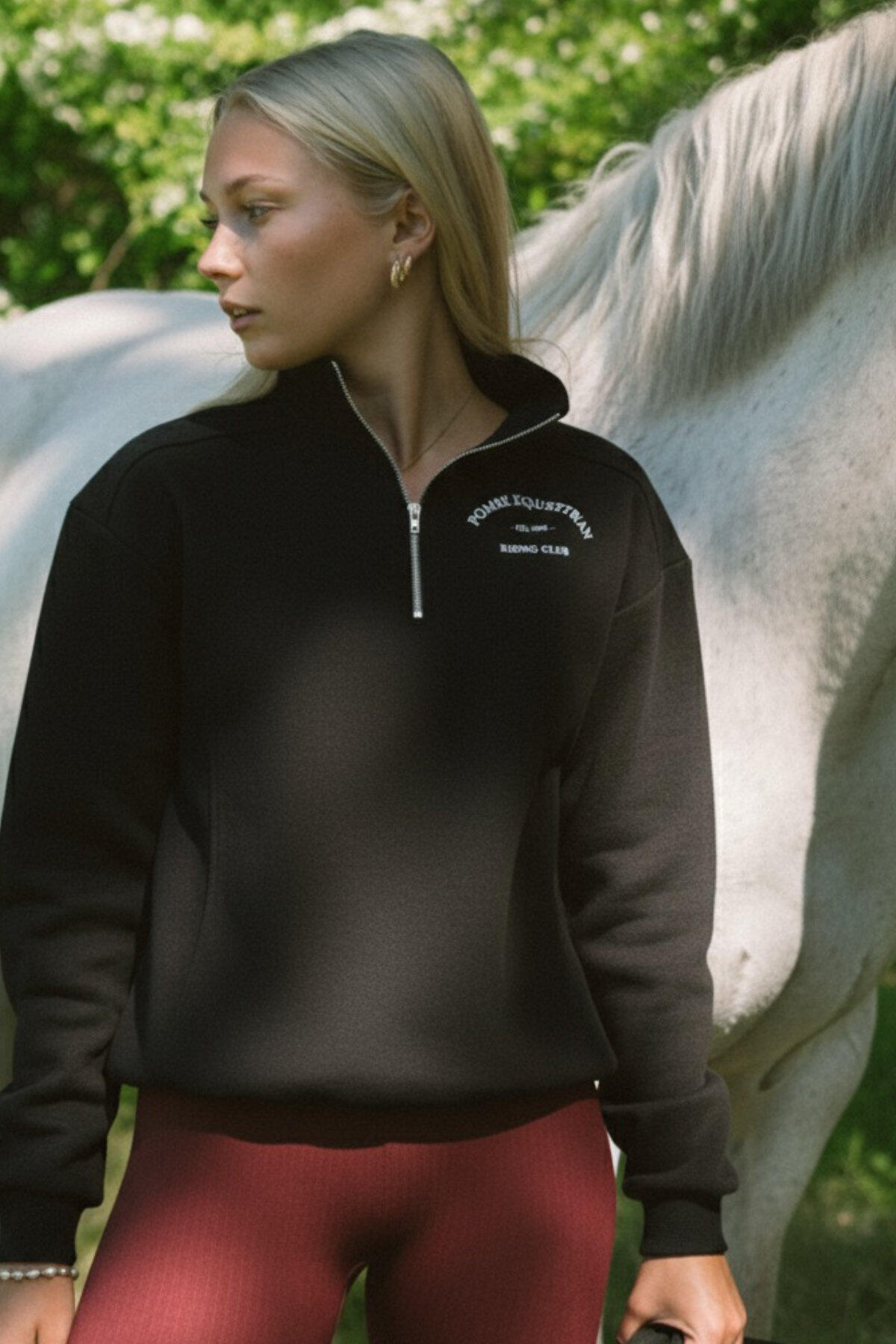 Club Half Zip Crewneck, Negro 2/7