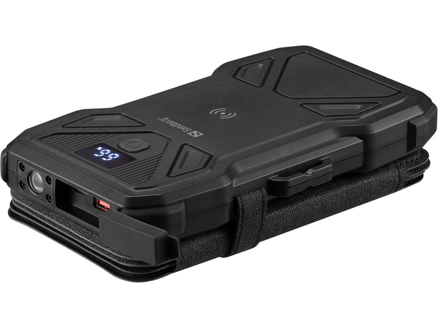 SANDBERG zonne-powerbank 5 panelen 10000 USB-A USB-C draadloos 5/7