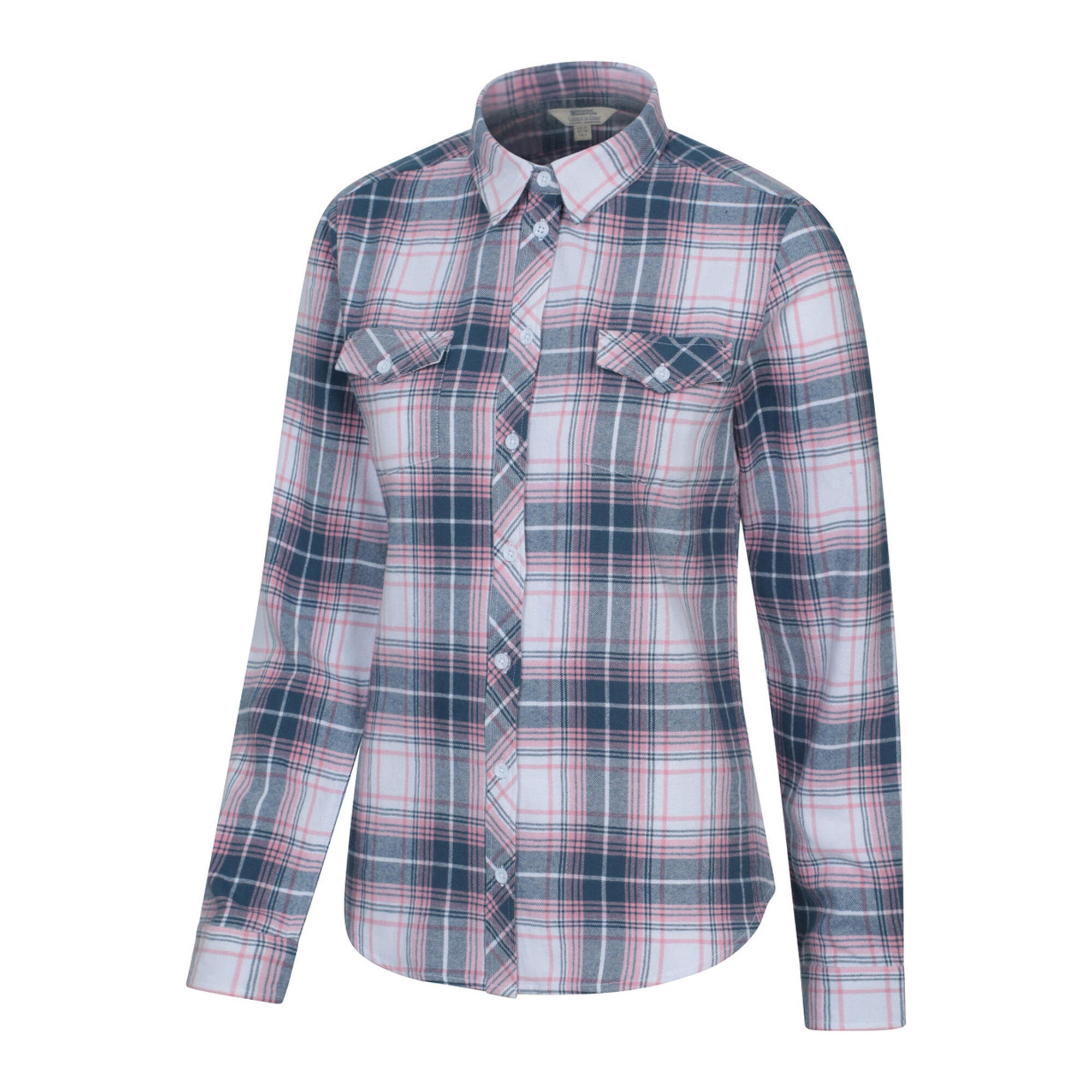 Womens/Ladies Willow Flannel Shirt (Off White) 3/4