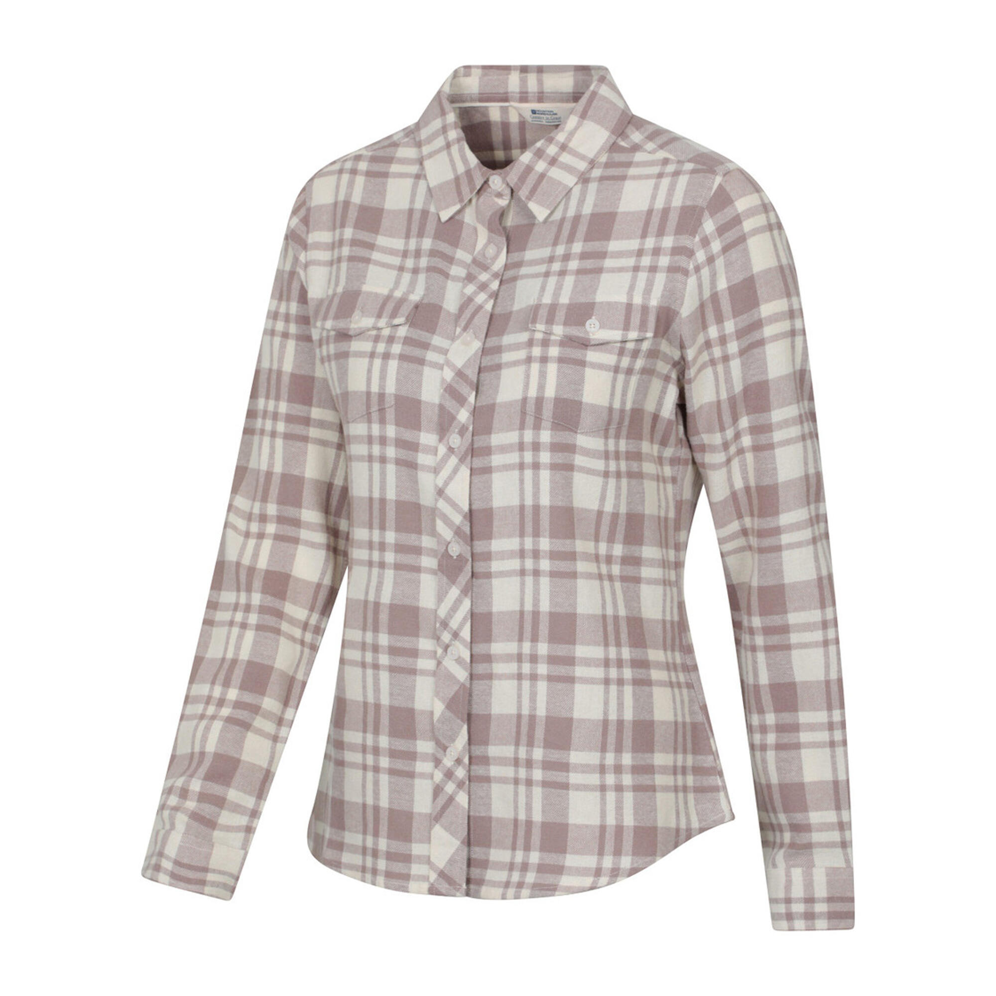 Womens/Ladies Willow Flannel Shirt (Beige) 3/4