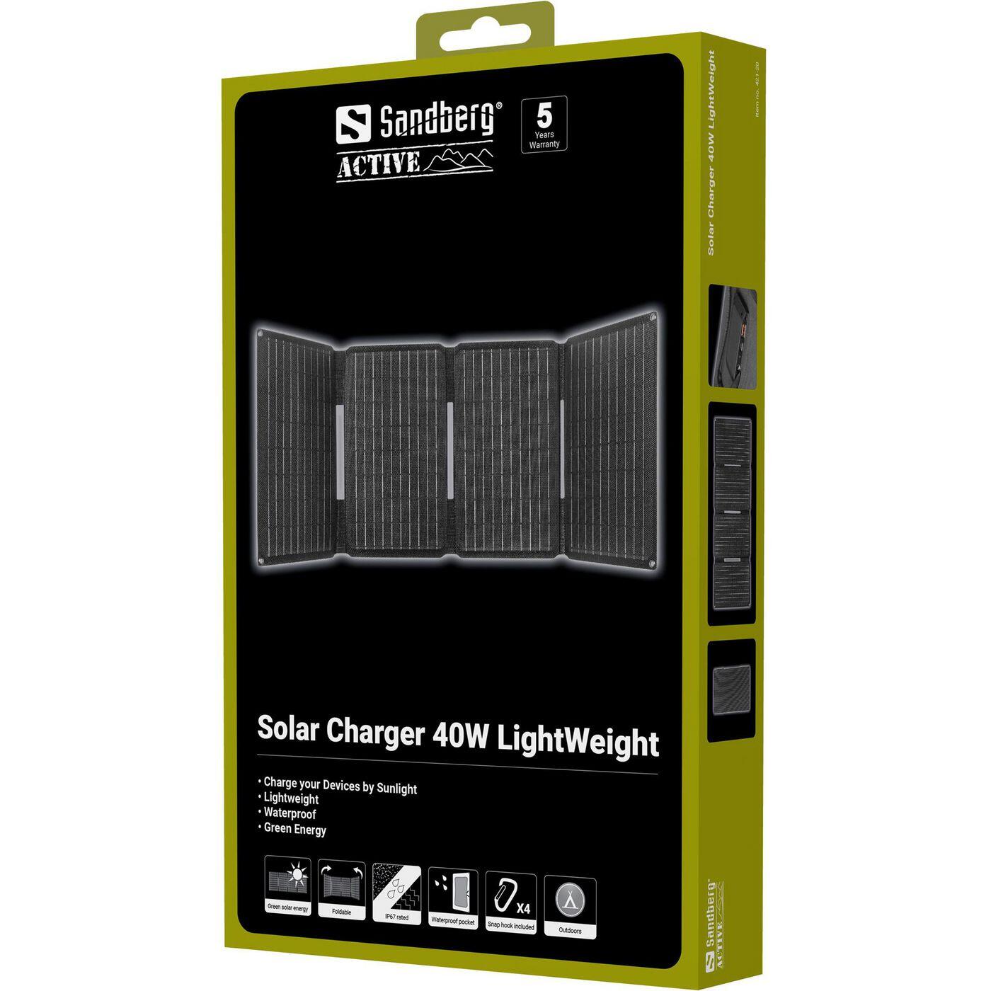 SANDBERG Chargeur Solaire 40W pliable et léger 7/7