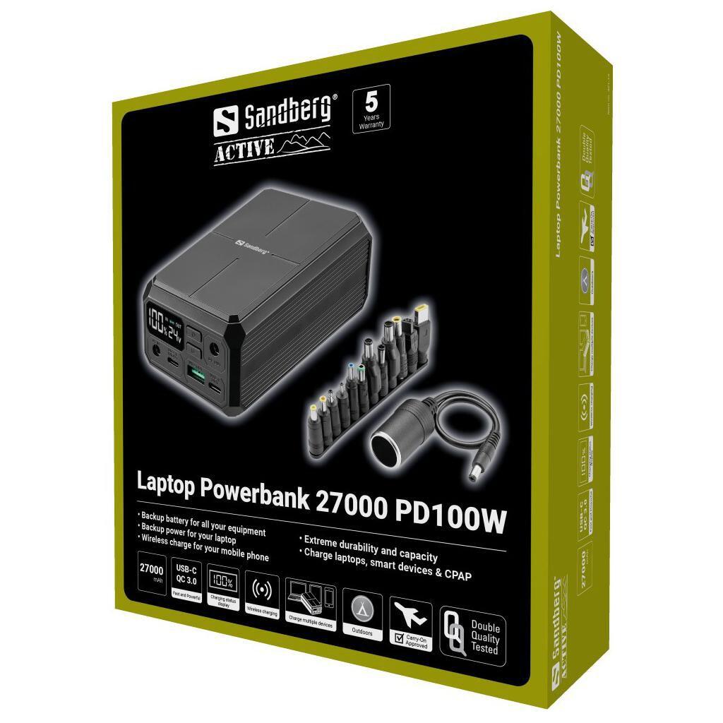 SANDBERG Powerbank 27000 mAh PD 100W pour ordinateur 5/7
