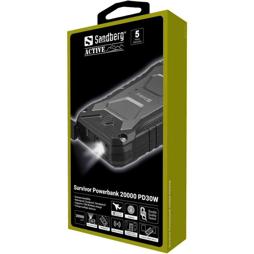 Sandberg Survivor Powerbank 20000 PD30W 4/7