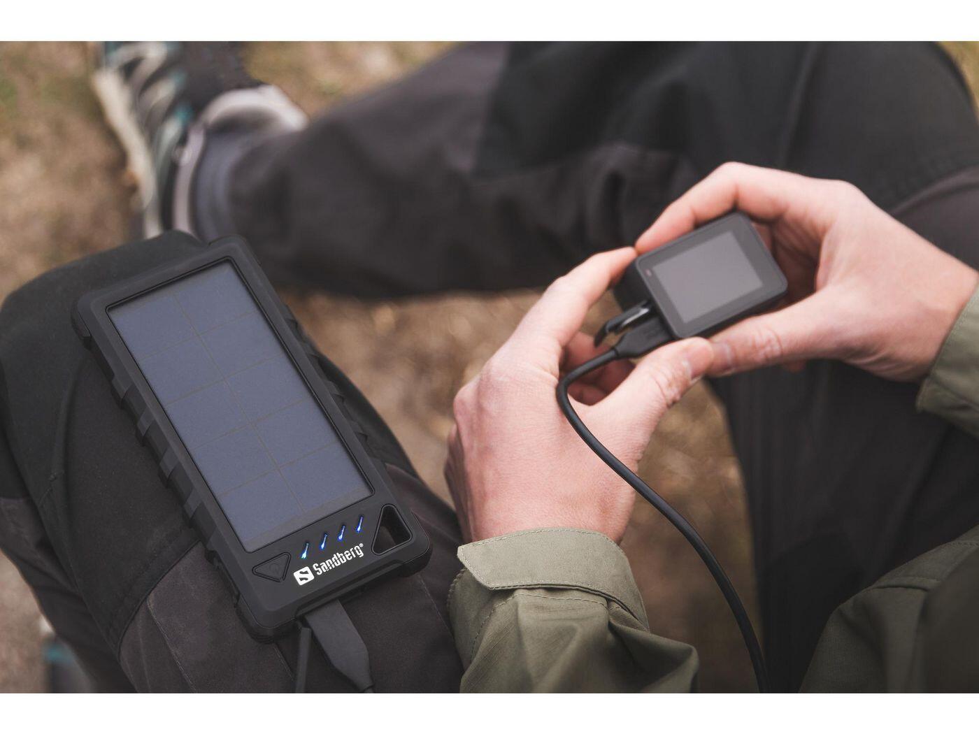 SANDBERG Batterie Solaire Extérieure 16 000 mAh IP67 6/7