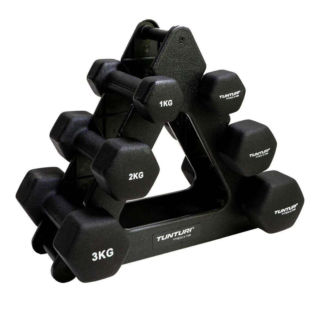 Neoprene Dumbbell set 3 pairs + stand