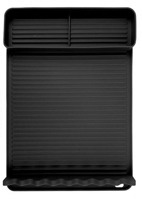 Silicone BBQ Grill Mat with Drip Tray Black