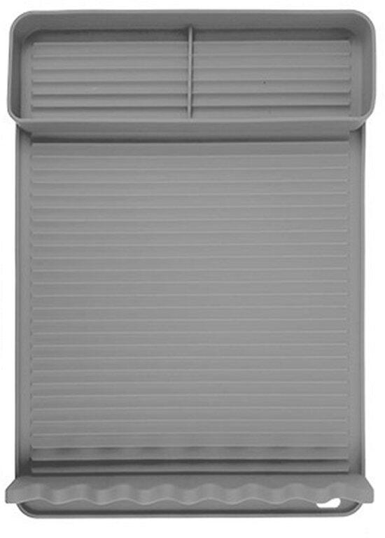 Silicone BBQ Grill Mat - 8-Slot Mat with Drip Tray - Gray