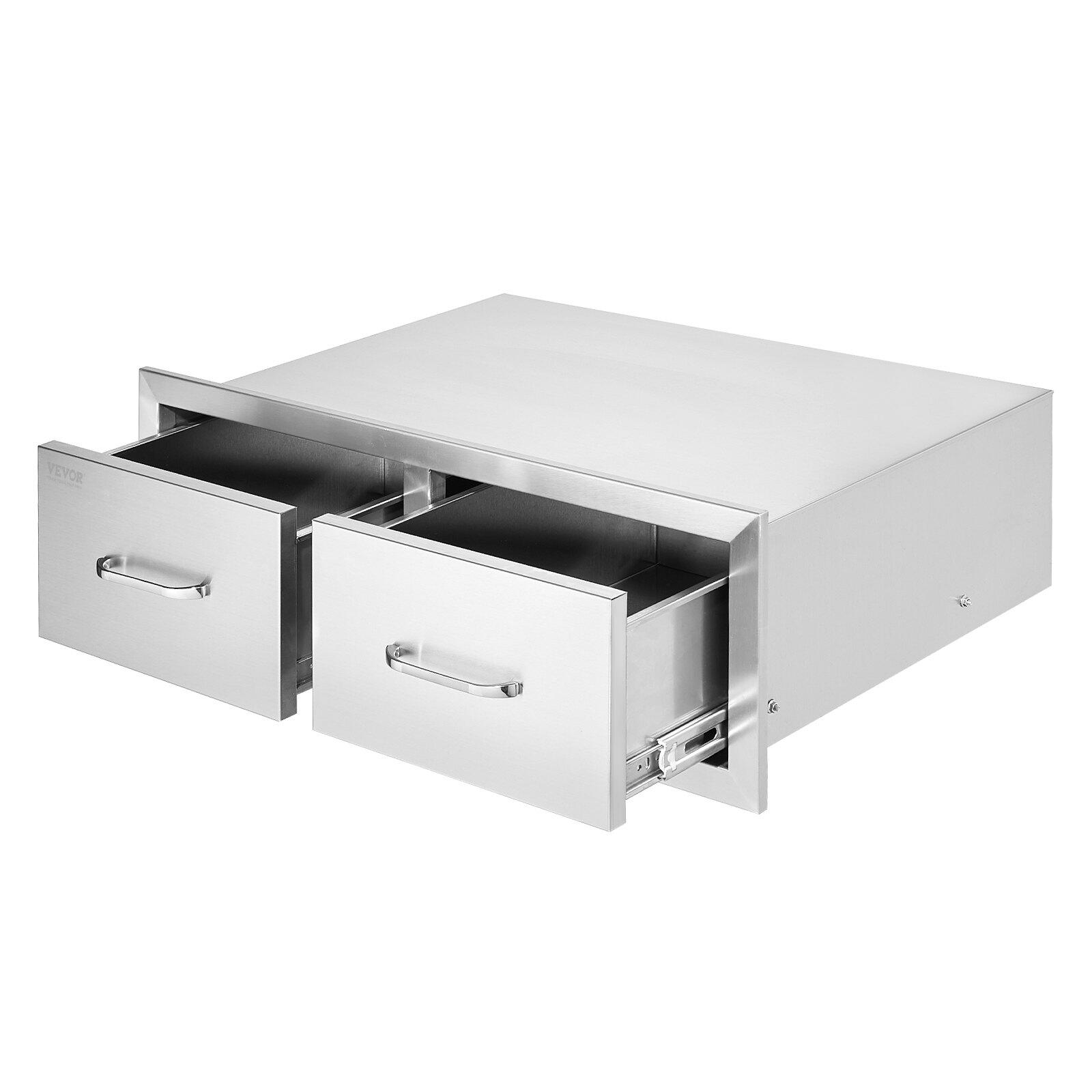 Stainless Steel Double BBQ Outdoor Kitchen Drawers