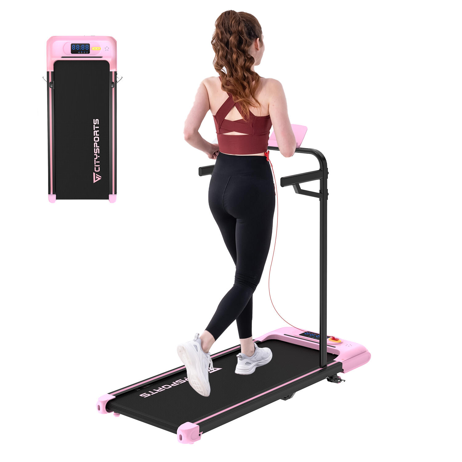 CITYSPORTS Sklon běžeckého pásu až 13,01 %. WP8S-440W-6 km/h-Odnímatelné loketní opěrky