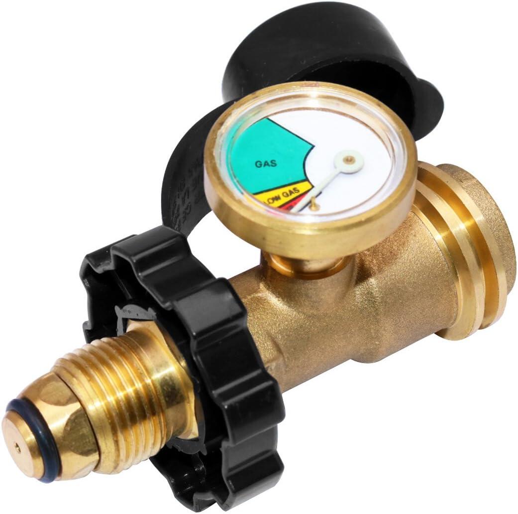 POL to QCC1 Propane Tank Adapter with Gauge