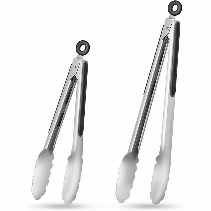 Stainless steel kitchen tongs set (2 pieces)